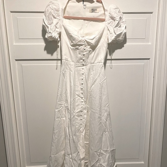 House of CB | Dresses | House Of Cb Ellery Linen Puff Sleeve Sundress | Poshmark